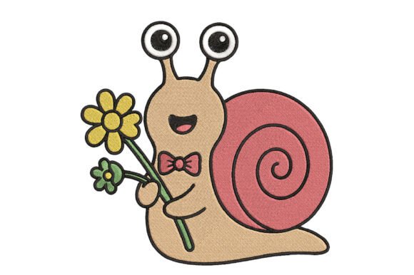 Kawaii Snail with Flowers Embroidery Review