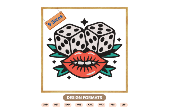 Lucky Dice and Lips Embroidery Design Review