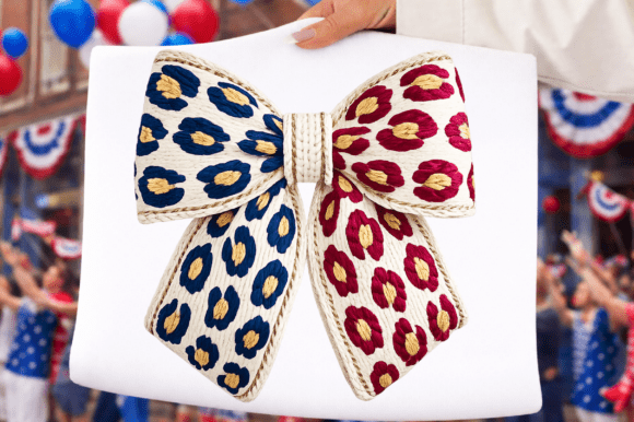 Patriotic Leopard Bow Faux Embroidery Review